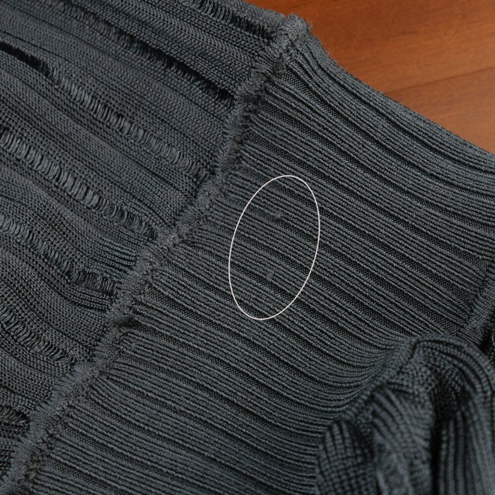 Alaia Crinoline Knit A-Line Square-Neck Mini Dress, Blue Grey, Size FR 36, Small - Picture 13 of 14